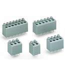 PCB terminal block; push-button; 1.5 mm²; Pin spacing 5 mm; 2-pole; PUSH WIRE®; 1,50 mm²; gray