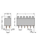 PCB terminal block; push-button; 1.5 mm²; Pin spacing 5 mm; 2-pole; PUSH WIRE®; 1,50 mm²; gray