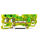 2-conductor/2-pin ground carrier terminal block; for DIN-rail 35 x 15 and 35 x 7.5; 4 mm²; CAGE CLAMP®; 4,00 mm²; green-yellow