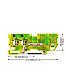 2-conductor/2-pin ground carrier terminal block; for DIN-rail 35 x 15 and 35 x 7.5; 4 mm²; CAGE CLAMP®; 4,00 mm²; green-yellow