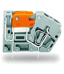 Stackable PCB terminal block; with knife disconnect; 2.5 mm²; Pin spacing 5 mm; 1-pole; CAGE CLAMP®; 2,50 mm²; gray