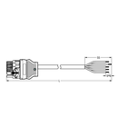 pre-assembled connecting cable; Eca; Distribution connector with phase selection/open-ended; 5-pole; Cod. A; H05VV-F 5G 2.5 mm²; 1 m; 2,50 mm²; white