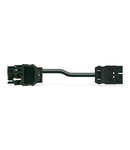 pre-assembled interconnecting cable; Eca; Distribution connector with phase selection/plug; 5-pole; Cod. A; H05Z1Z1-F 5G 2.5 mm²; 1 m; 2,50 mm²; black