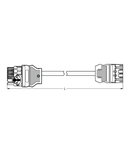 pre-assembled interconnecting cable; Eca; Distribution connector with phase selection/plug; 5-pole; Cod. A; H05VV-F 5G 2.5 mm²; 2 m; 2,50 mm²; white