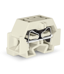 4-conductor terminal block; suitable for Ex e II applications; without push-buttons; with fixing flange; for screw or similar mounting types; Fixing hole 3.2 mm Ø; 4 mm²; CAGE CLAMP®; 4,00 mm²; light gray