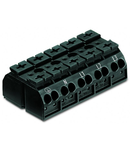 4-conductor chassis-mount terminal strip; 5-pole; PE-N-L1-L2-L3; with ground contact; 4 mm²; 4,00 mm²; black