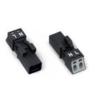 Plug; 2-pole; 1,50 mm²; black