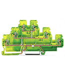Triple-deck terminal block; 6-conductor ground terminal block; PE; without marker carrier; internal commoning; for DIN-rail 35 x 15 and 35 x 7.5; 2.5 mm²; CAGE CLAMP®; 2,50 mm²; green-yellow