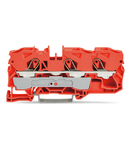 3-conductor through terminal block; 10 mm²; suitable for Ex e II applications; side and center marking; for DIN-rail 35 x 15 and 35 x 7.5; Push-in CAGE CLAMP®; 10,00 mm²; orange