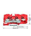 3-conductor through terminal block; 10 mm²; suitable for Ex e II applications; side and center marking; for DIN-rail 35 x 15 and 35 x 7.5; Push-in CAGE CLAMP®; 10,00 mm²; orange