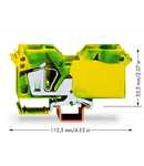 2-conductor ground terminal block; 35 mm²; lateral marker slots; only for DIN 35 x 15 rail; CAGE CLAMP®; 35,00 mm²; green-yellow