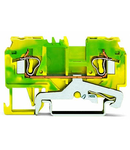 2-conductor ground terminal block; 4 mm²; side and center marking; for DIN-rail 35 x 15 and 35 x 7.5; CAGE CLAMP®; 4,00 mm²; green-yellow