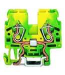 2-conductor ground terminal block; 2.5 mm²; lateral marker slots; for DIN-15 rail; CAGE CLAMP®; 2,50 mm²; green-yellow