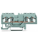 4-conductor through terminal block; 2.5 mm²; suitable for Ex i applications; center marking; for DIN-rail 35 x 15 and 35 x 7.5; CAGE CLAMP®; 2,50 mm²; blue