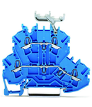 Double-deck terminal block; Through/through terminal block; N/N; with marker carrier; for Ex e II and Ex i applications; for DIN-rail 35 x 15 and 35 x 7.5; 2.5 mm²; Push-in CAGE CLAMP®; 2,50 mm²; blue