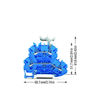 Double-deck terminal block; Through/through terminal block; N/N; with marker carrier; for Ex e II and Ex i applications; for DIN-rail 35 x 15 and 35 x 7.5; 2.5 mm²; Push-in CAGE CLAMP®; 2,50 mm²; blue