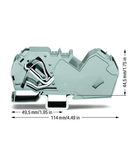 2-conductor through terminal block; 35 mm²; with integrated end plate; side and center marking; for DIN-rail 35 x 15 and 35 x 7.5; CAGE CLAMP®; 35,00 mm²; gray