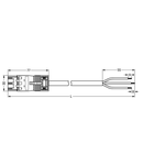 pre-assembled connecting cable; Eca; Plug/open-ended; 3-pole; Cod. A; H05VV-F 3G 2.5 mm²; 3 m; 2,50 mm²; white