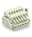 1-conductor female plug; 100% protected against mismating; Locking lever; 0.5 mm²; Pin spacing 2.5 mm; 4-pole; 0,50 mm²; light gray
