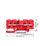 4-conductor through terminal block; 4 mm²; suitable for Ex e II applications; side and center marking; for DIN-rail 35 x 15 and 35 x 7.5; Push-in CAGE CLAMP®; 4,00 mm²; orange