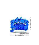 3-conductor through terminal block; 2.5 mm²; for Ex e II and Ex i applications; side and center marking; for DIN-rail 35 x 15 and 35 x 7.5; Push-in CAGE CLAMP®; 2,50 mm²; blue