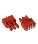 Socket; 3-pole; Cod. P; 4,00 mm²; red