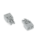 Socket; 2-pole; Cod. B; 4,00 mm²; gray