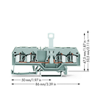 4-conductor disconnect terminal block; for DIN-rail 35 x 15 and 35 x 7.5; 4 mm²; CAGE CLAMP®; 4,00 mm²; gray