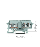 Component terminal block; 4-conductor; with diode 1N4007; anode, right side; for DIN-rail 35 x 15 and 35 x 7.5; 2.5 mm²; CAGE CLAMP®; 2,50 mm²; gray