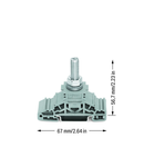 Stud terminal block; lateral marker slots; for DIN-rail 35 x 15 and 35 x 7.5; 1 stud, M8; 50,00 mm²; gray