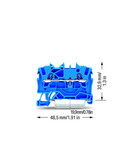 2-conductor through terminal block; 1.5 mm²; for Ex e II and Ex i applications; side and center marking; for DIN-rail 35 x 15 and 35 x 7.5; Push-in CAGE CLAMP®; 1,50 mm²; blue