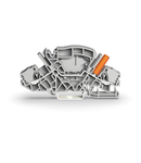 2-conductor through terminal block; 6 mm²; with touch-proof test socket; for 4 mm Ø test plugs; side and center marking; for DIN-rail 35 x 15 and 35 x 7.5; Push-in CAGE CLAMP®; 6,00 mm²; gray