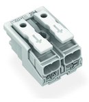 Lighting connector; push-button, external; without ground contact; 2-pole; Lighting side: for solid conductors; Inst. side: for all conductor types; max. 2.5 mm²; Surrounding air temperature: max 85°C (T85); 2,50 mm²; white