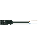 pre-assembled connecting cable; Eca; Plug/open-ended; 3-pole; Cod. A; 3 m; 1,00 mm²; black