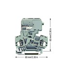 2-conductor disconnect terminal block; for DIN-rail 35 x 15 and 35 x 7.5; 4 mm²; CAGE CLAMP®; 4,00 mm²; gray