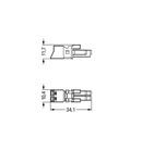 Socket; 2-pole; Cod. A; 1,50 mm²; white