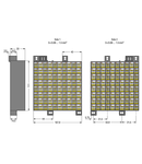 Matrix patchboard; 80-pole; Marking 1-80; Colors of modules: gray/white; Module marking, side 1 and 2 vertical; 1,50 mm²; dark gray