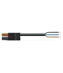 pre-assembled connecting cable; Eca; Plug/open-ended; 3-pole; Cod. A/S; 4m; 1,50 mm²; black/brown