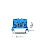 2-conductor miniature through terminal block; 2.5 mm²; with test option; suitable for Ex i applications; center marking; for DIN-rail 35 x 15 and 35 x 7.5; CAGE CLAMP®; 2,50 mm²; blue