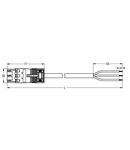 pre-assembled connecting cable; Eca; Plug/open-ended; 3-pole; Cod. B; H05VV-F 3 x 2.5mm²; 3 m; 2,50 mm²; gray