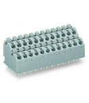 Double-deck PCB terminal block; push-button; 1.5 mm²; Pin spacing 5 mm; 2 x 10-pole; Push-in CAGE CLAMP®; 1,50 mm²; agate gray