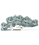 Multilevel installation terminal block; 6 mm²; L/L/PE; Push-in CAGE CLAMP®; 4,00 mm²; gray