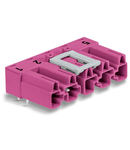 Plug for PCBs; angled; 5-pole; Cod. B; pink