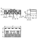 Plug for PCBs; angled; 5-pole; Cod. B; pink