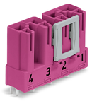 Plug for PCBs; straight; 4-pole; Cod. B; pink