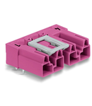 Plug for PCBs; angled; 4-pole; Cod. B; pink