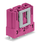 Plug for PCBs; straight; 3-pole; Cod. B; pink