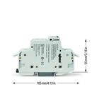 2-conductor fuse terminal block; for class CC fuses; 2-pole; with blown fuse indication; for DIN-rail 35 x 15 and 35 x 7.5; 16 mm²; CAGE CLAMP®; 16,00 mm²; light gray