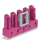 Socket for PCBs; straight; 5-pole; Cod. B; pink