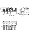 Socket for PCBs; angled; 5-pole; Cod. B; pink